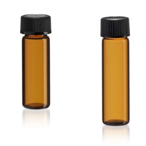 MagnaKoys 1 Dram & 2 Dram variety in Amber Glass Vials w/ Black Caps for Essential Oils & Liquids