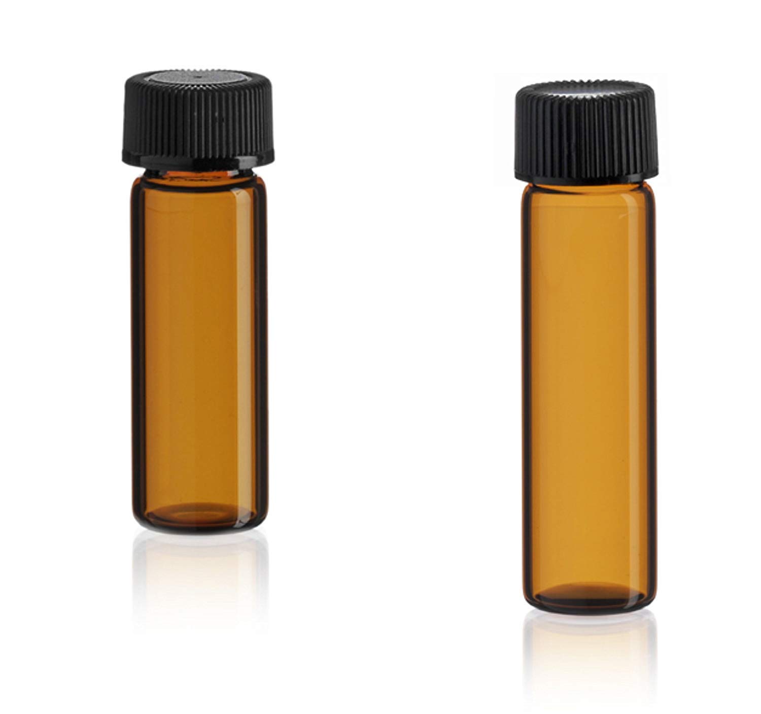 MagnaKoys 1 Dram & 2 Dram variety in Amber Glass Vials w/ Black Caps for Essential Oils & Liquids