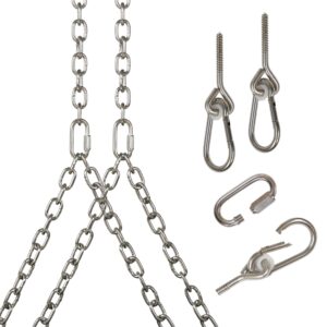 barn-shed-play heavy duty 700 lb stainless steel porch swing hanging chain kit (10 foot ceiling)