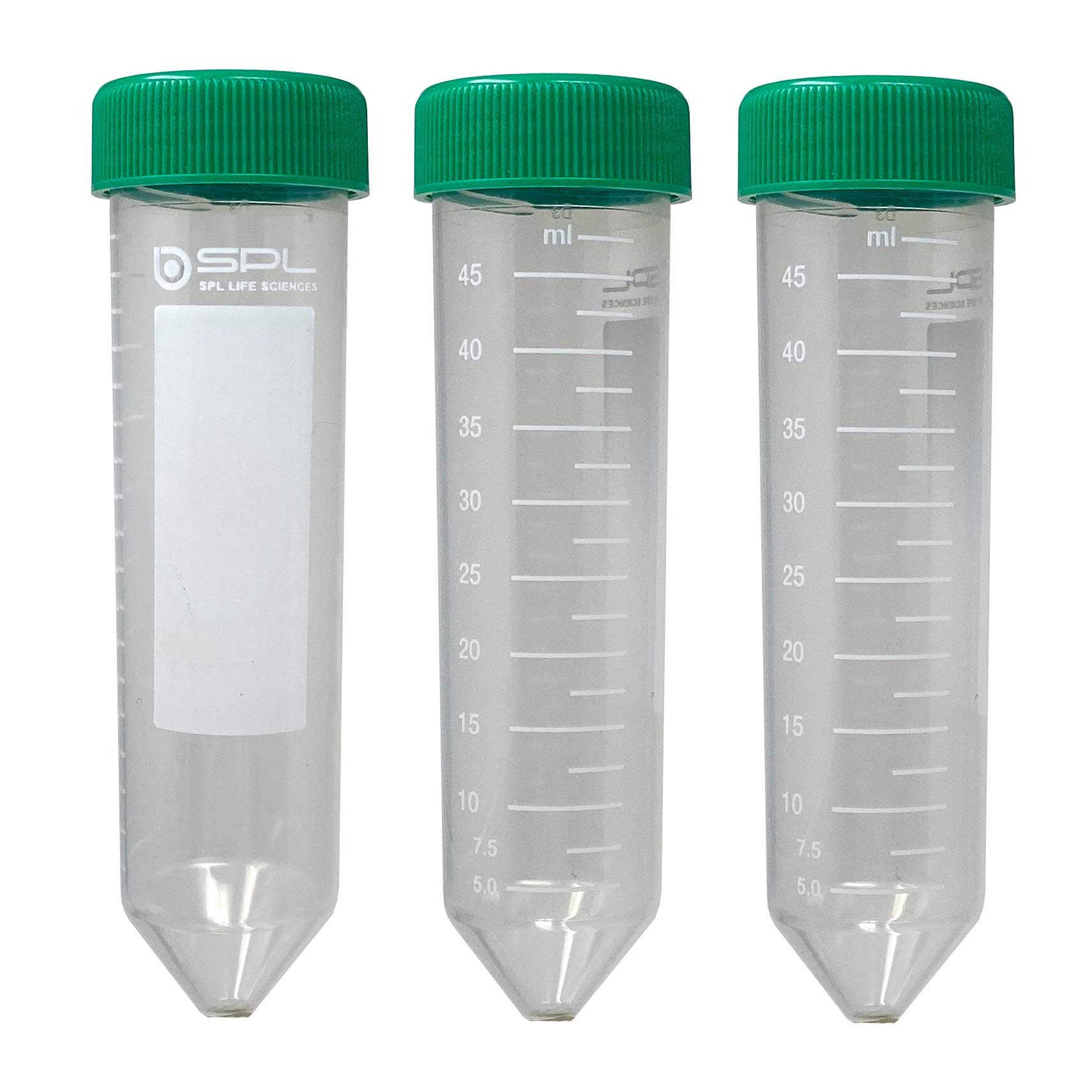 SPL 50ml Conical Centrifuge Tube Polypropylene Screw Cap, Sterile Non - pyrogenic, Non - cytotoxic, DNase/RNase - Free, Resealable Bags (500 Tubes)