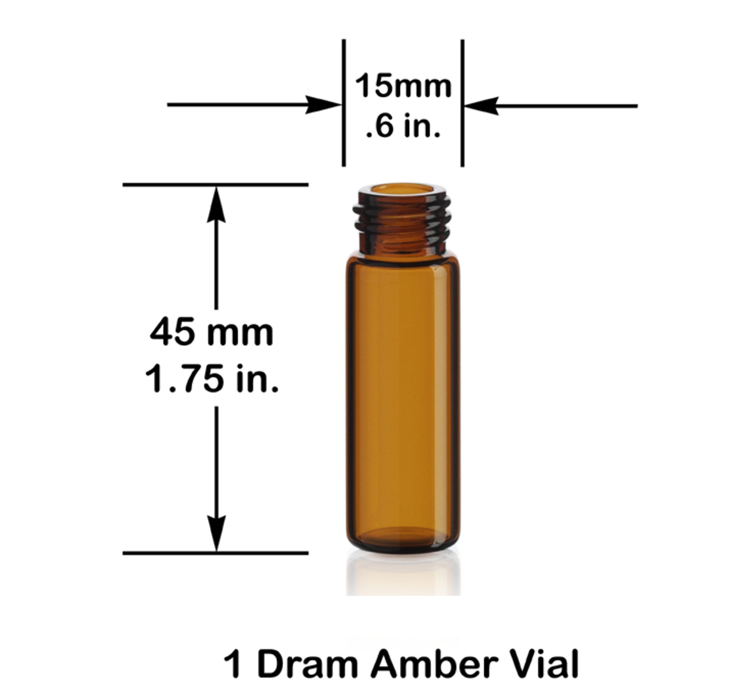 MagnaKoys 1 Dram & 2 Dram variety in Amber Glass Vials w/ Black Caps for Essential Oils & Liquids