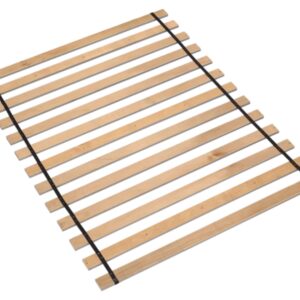 Signature Design by Ashley Wooden Mattress Support Bunkie Board Roll Slat with Nylon Cord, King, Beige