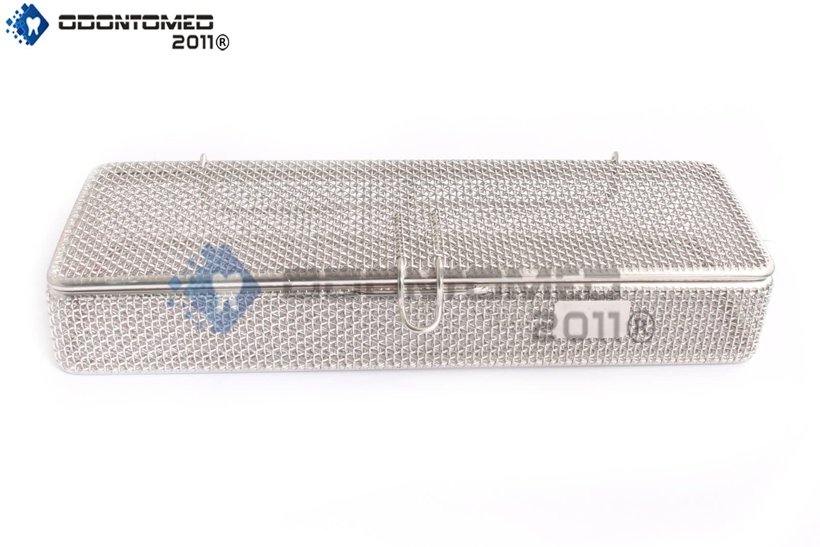 OdontoMed2011 Instrument Tray and Mesh Perforated Baskets Sterilization Tray 9" X 3" X 1" with Lid Stainless Steel, OD2011-DN-312