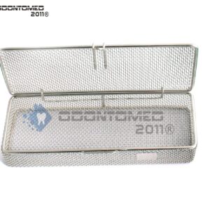 OdontoMed2011 Instrument Tray and Mesh Perforated Baskets Sterilization Tray 9" X 3" X 1" with Lid Stainless Steel, OD2011-DN-312