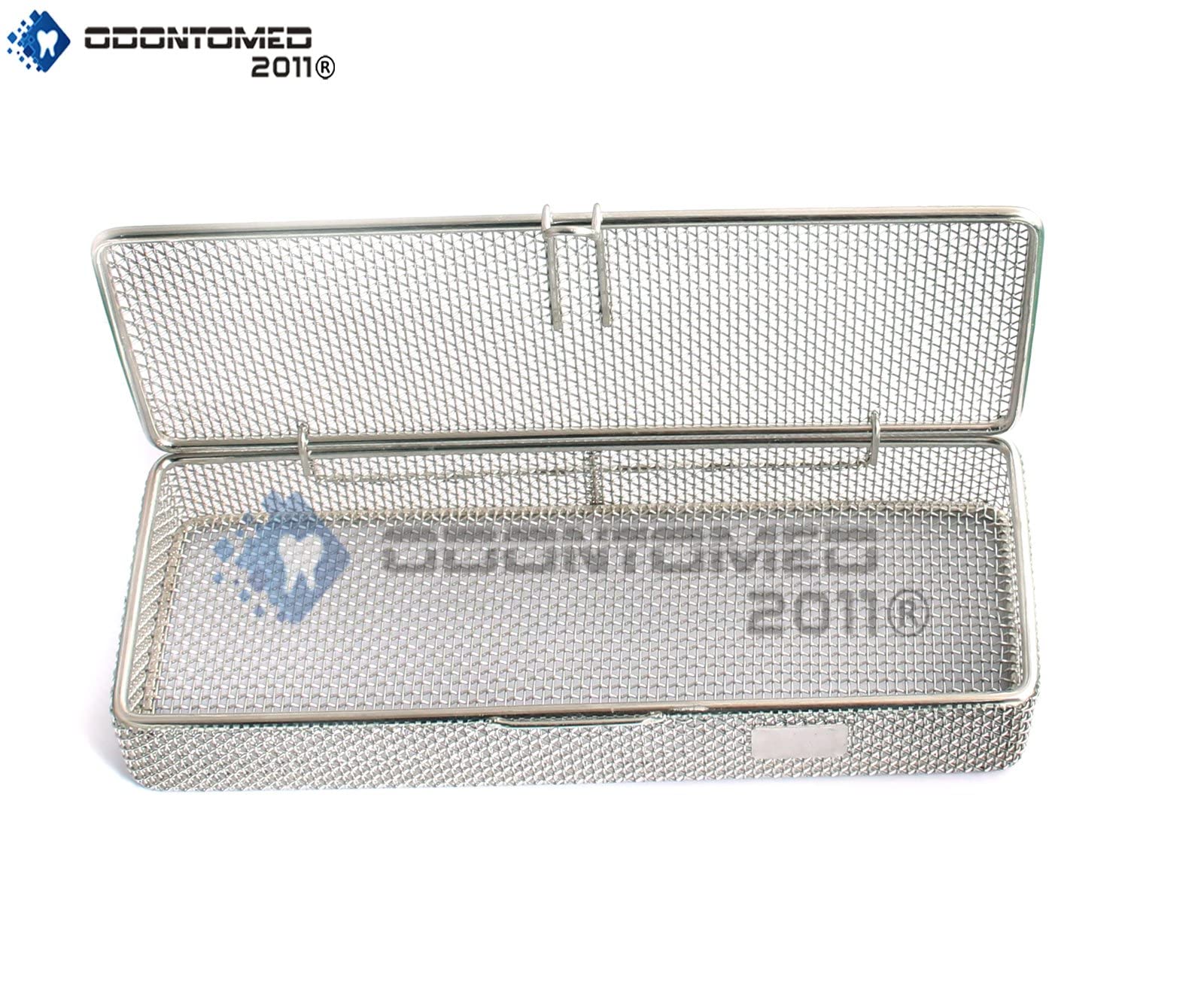 OdontoMed2011 Instrument Tray and Mesh Perforated Baskets Sterilization Tray 9" X 3" X 1" with Lid Stainless Steel, OD2011-DN-312