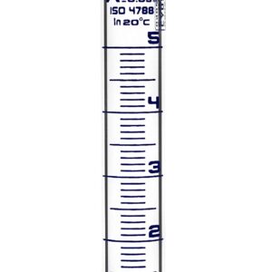 EISCO Graduated Cylinder, 5ml - Class A Tolerance ±0.05ml - Round Base - Blue Graduations - Borosilicate 3.3 Glass