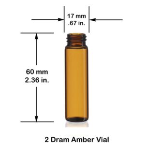 MagnaKoys 1 Dram & 2 Dram variety in Amber Glass Vials w/ Black Caps for Essential Oils & Liquids