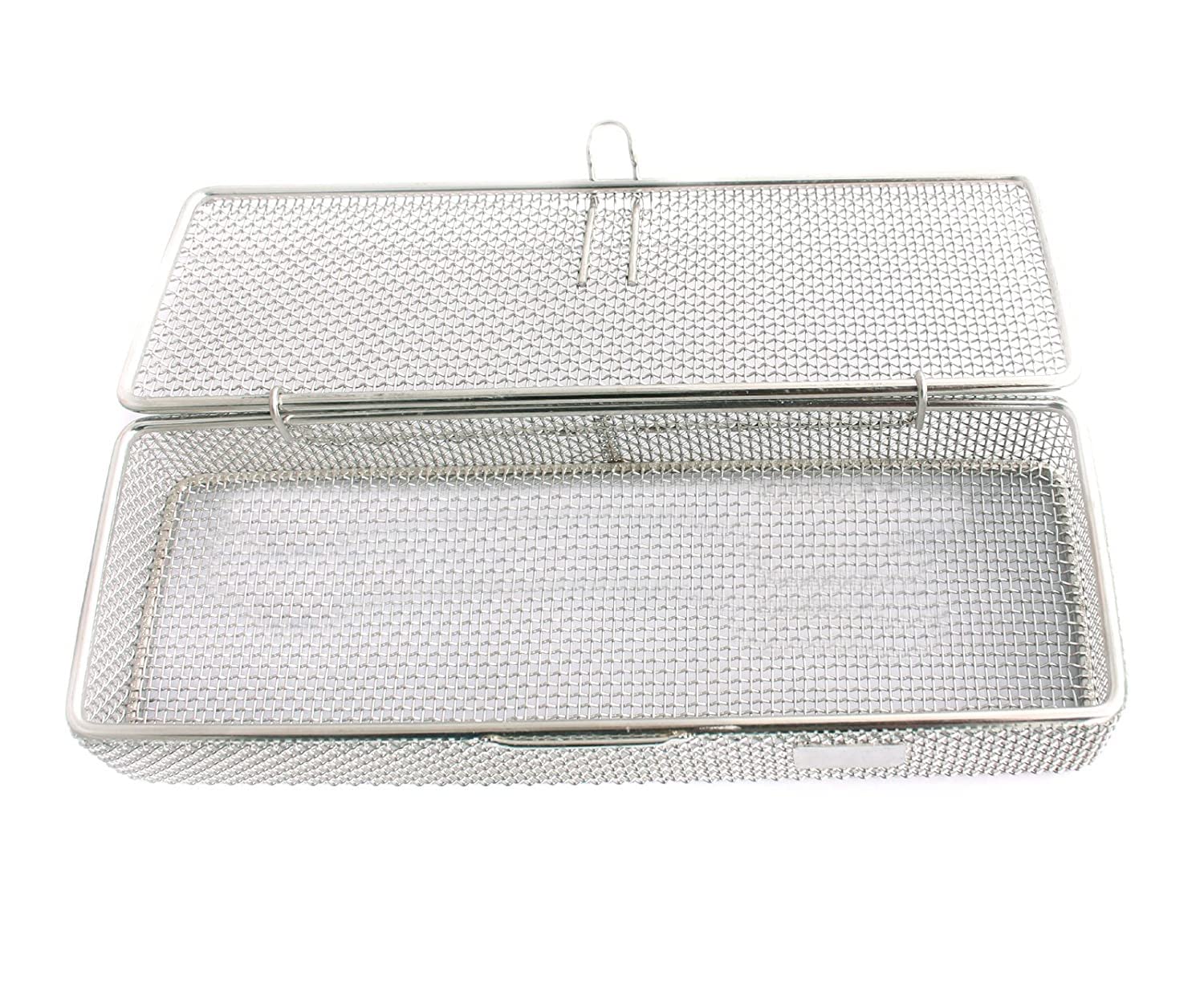 OdontoMed2011 Instrument Tray and Mesh Perforated Baskets Sterilization Tray 9" X 3" X 1" with Lid Stainless Steel, OD2011-DN-312