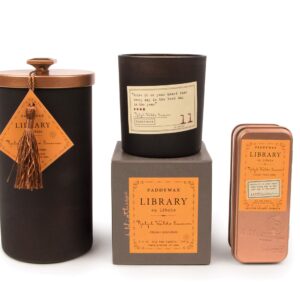 Paddywax Library Collection Ralph Waldo Emerson 2-Wick Scented Travel Tin Candle, Set of 2, 3.5-Ounce, Cedar & Wild Fern