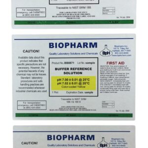 pH Buffer Calibration Solution Kit 3-Pack: pH 4.00, pH 7.00, pH 10.00 Buffers — 500 mL (1.06 Pint) Each — Color Coded — NIST Traceable for All pH Meters