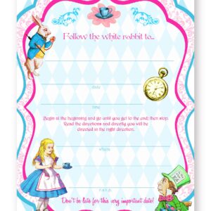 POP parties Alice In Wonderland Classic LARGE Invitations - 10 Invitations + 10 Envelopes