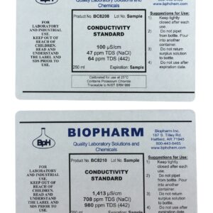 Conductivity Standard 2-Pack — 250 mL (8.4 fl oz) Each: 100 μS and 1413 μS — NIST Traceable — for 2-Point Calibration