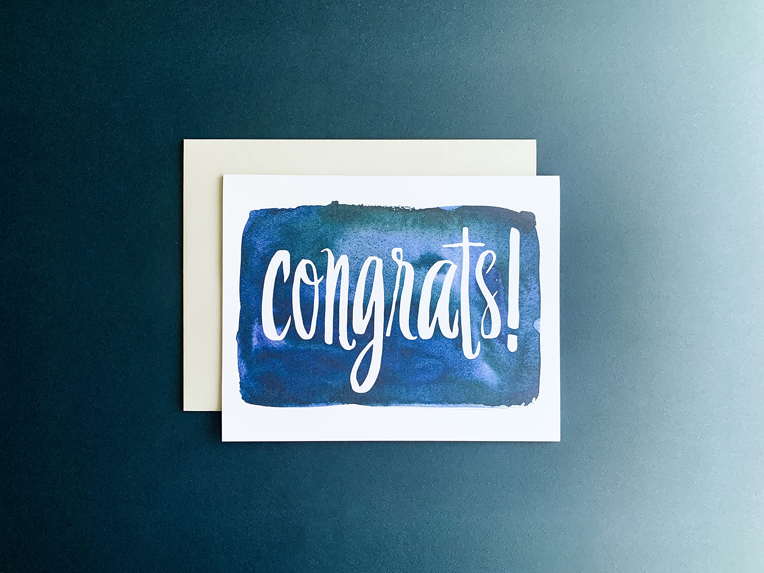 Palmer Street Press Congrats! Inky Navy Congratulations Cards - Set of 8 Congratulations Greeting Cards And 8 Envelopes - Congratulations Graduation Card - Designed, Printed and Packaged in the USA