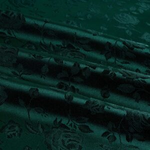 Rose Satin Charmeuse Jaquard Hunter, Fabric by the Yard