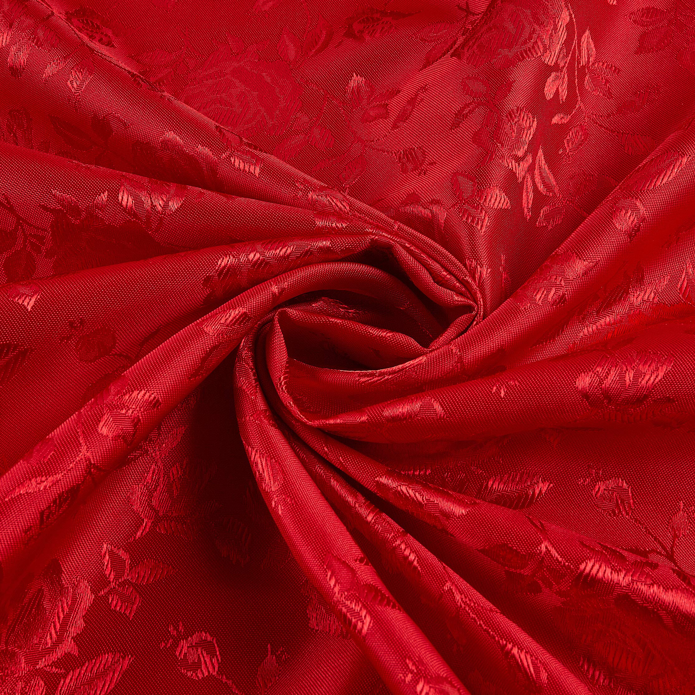 Rose Satin Jaquard Red, Fabric by the Yard