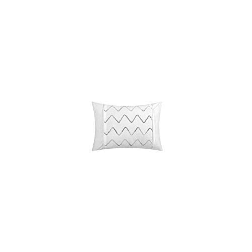 Chic Home Daya Cover Set Ruffled Pinch Pleat Design Embellished Zipper Closure Bedding, King Duvet, White