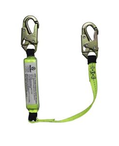 safewaze fs560-3 energy absorbing lanyard, double lock snap hooks, 3'