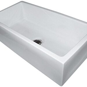 ALFI brand AB3618HS-W 36" Smooth Apron Single Bowl Fireclay Farm Sink, White