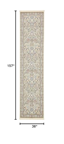 Unique Loom Narenj Collection Area Rug - Bristol (3' x 13' 1" Runner, Ivory/ Beige)