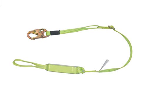 SafeWaze FS560-SE-AJ Energy Absorbing Lanyard with Soft Eye & Snap Hook, Adjustable 4' to 6'