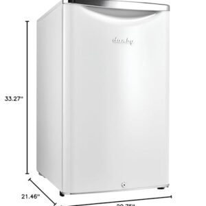 Danby DAR044A6PDB 4.4 Cu.Ft. Mini Fridge, Compact Refrigerator For Bedroom, Living Room, Bar, Dorm, Kitchen, Office, E-Star In Pearl White With Lock