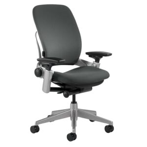 steelcase leap office chair - ergonomic work chair with wheels for carpet flooring - work chair supports unique body shape - with natural glide system & liveback technology - graphite gray fabric