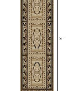 Western Horse Beige 2x8 Area Rug, 2'3x7'7