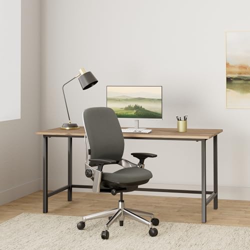 Steelcase Leap Office Chair - Ergonomic Work Chair with Wheels for Carpet Flooring - Work Chair Supports Unique Body Shape - with Natural Glide System & Liveback Technology - Graphite Gray Fabric