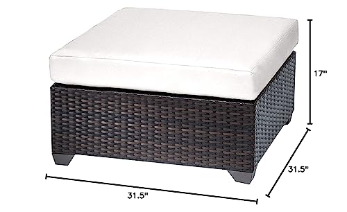 TKC Belle Patio Wicker Ottoman in Cilantro