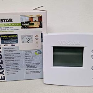 Venstar T4700 Commercial Voyager WiFi Ready Thermostat - Works W/Alexa When WiFi Module Installed White, 6.3 X 5 X 2.3"