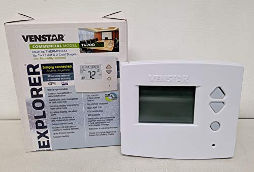 Venstar T4700 Commercial Voyager WiFi Ready Thermostat - Works W/Alexa When WiFi Module Installed White, 6.3 X 5 X 2.3"