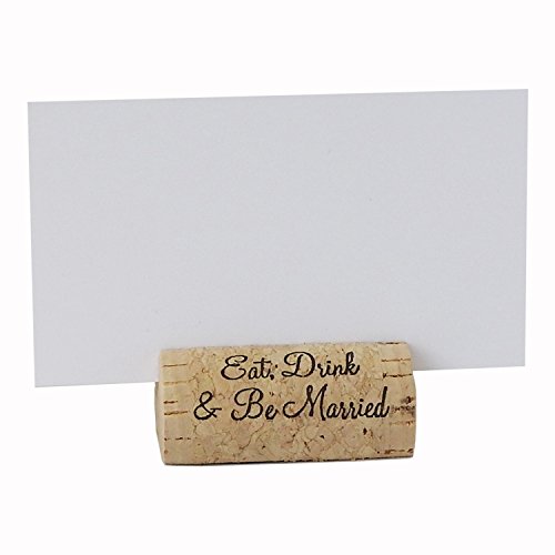 EMazing Goods Wine Cork Place Card Holders Custom Cork Card Holders Eat Drink & Be Married Set of 25 Includes Place Cards Escort Card Rustic Wine Cork Table Décor Wine Theme Wedding Cork Placecard