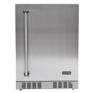 coyote 24-inch outdoor rated compact refrigerator, right hinge, 5.5 cu. ft., c1bir24-r