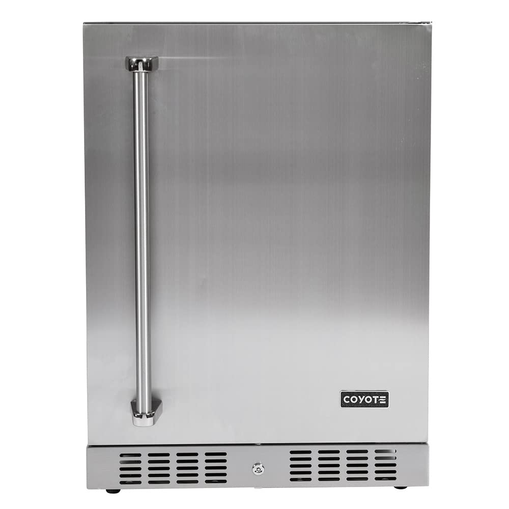 Coyote 24-Inch Outdoor Rated Compact Refrigerator, Right Hinge, 5.5 Cu. Ft., C1BIR24-R