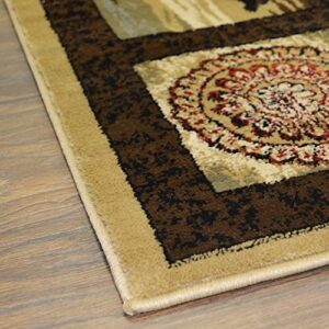 Western Horse Beige 2x8 Area Rug, 2'3x7'7