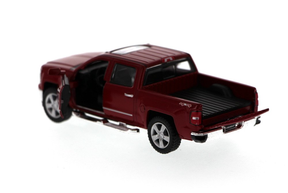 KiNSMART 2014 Chevrolet Silverado LTZ Crew Cab 4x4 1:46 Scale 5 Inch Diecast Metal Model Pick-up Truck Red