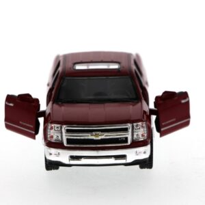 KiNSMART 2014 Chevrolet Silverado LTZ Crew Cab 4x4 1:46 Scale 5 Inch Diecast Metal Model Pick-up Truck Red