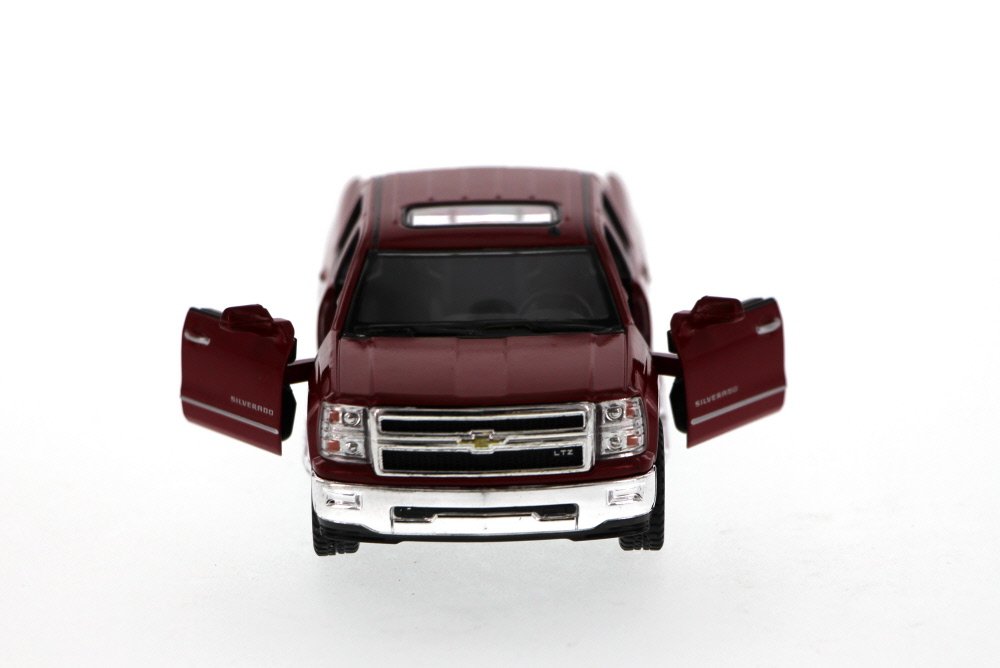 KiNSMART 2014 Chevrolet Silverado LTZ Crew Cab 4x4 1:46 Scale 5 Inch Diecast Metal Model Pick-up Truck Red