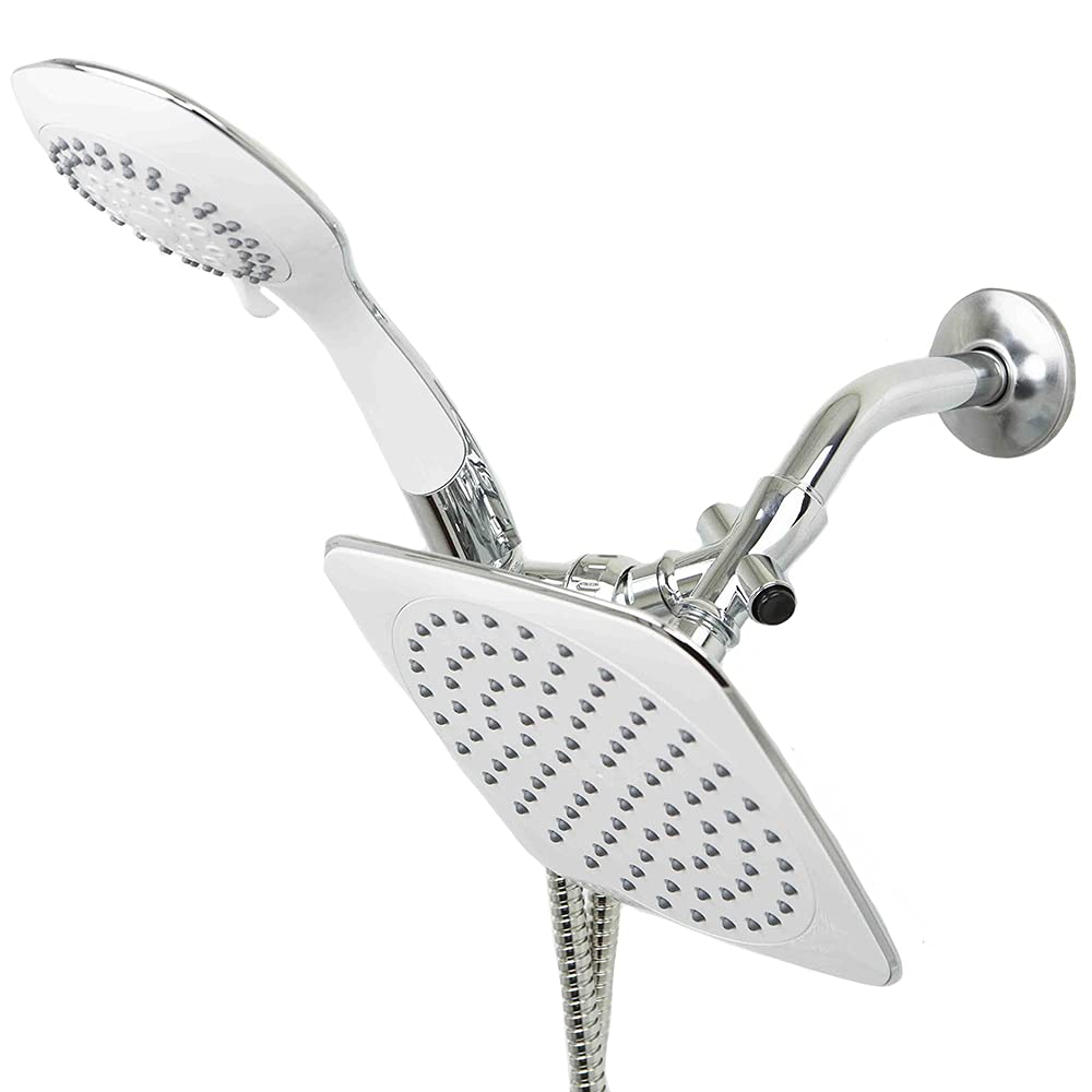 Home Basics Dual Massager, Chrome Shower Head