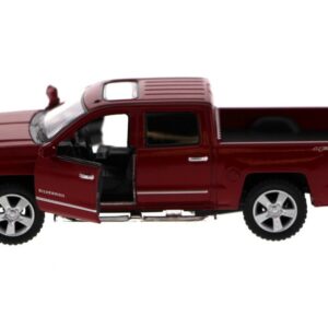 KiNSMART 2014 Chevrolet Silverado LTZ Crew Cab 4x4 1:46 Scale 5 Inch Diecast Metal Model Pick-up Truck Red