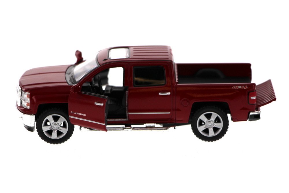 KiNSMART 2014 Chevrolet Silverado LTZ Crew Cab 4x4 1:46 Scale 5 Inch Diecast Metal Model Pick-up Truck Red