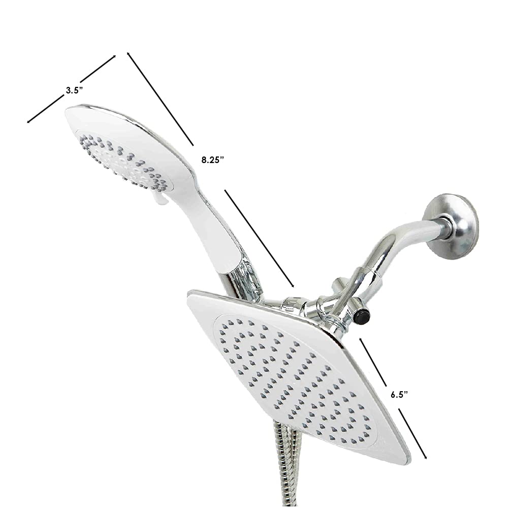 Home Basics Dual Massager, Chrome Shower Head