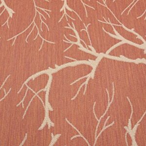 Unique Loom Outdoor Botanical Collection Area Rug - Branch (7' 1" x 10' Rectangle, Terracotta/ Beige)