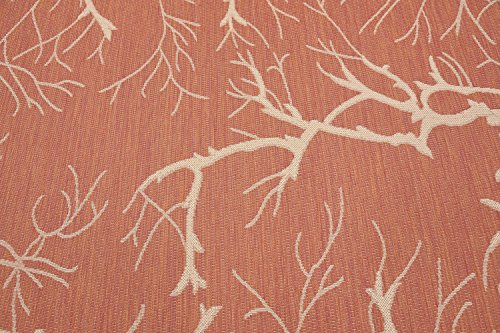 Unique Loom Outdoor Botanical Collection Area Rug - Branch (7' 1" x 10' Rectangle, Terracotta/ Beige)