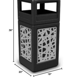 42-Gallon Dome Lid Stainless Steel Paneled, Intermingle Waste Container