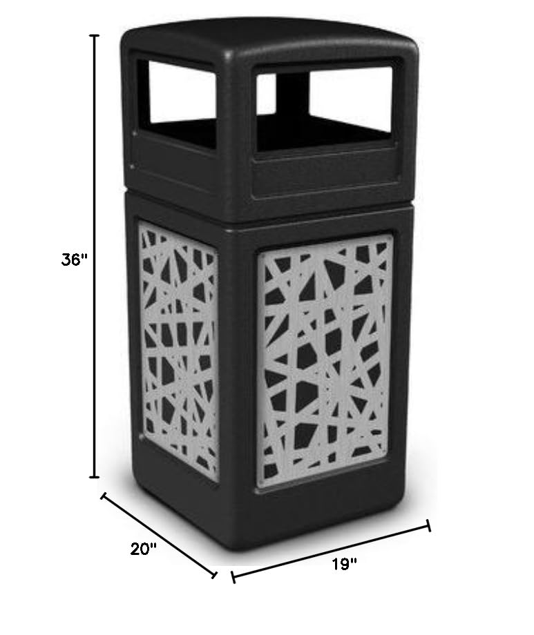 42-Gallon Dome Lid Stainless Steel Paneled, Intermingle Waste Container