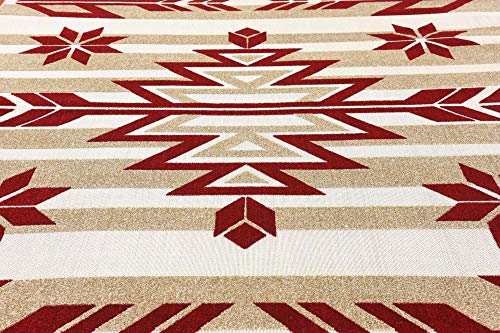 Unique Loom Outdoor Modern Collection Area Rug - Albuquerque (8' x 10' Rectangle, Burgundy/ Beige)