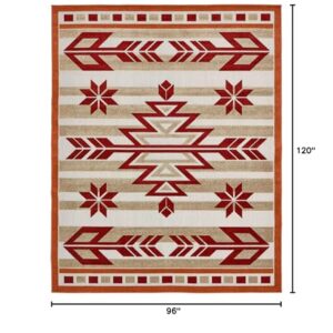 Unique Loom Outdoor Modern Collection Area Rug - Albuquerque (8' x 10' Rectangle, Burgundy/ Beige)