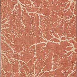 Unique Loom Outdoor Botanical Collection Area Rug - Branch (7' 1" x 10' Rectangle, Terracotta/ Beige)