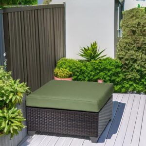 TKC Belle Patio Wicker Ottoman in Cilantro